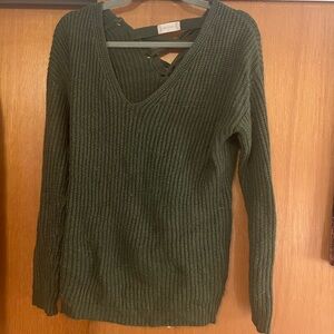 Altar'd State Deep Green V-Neck Sweater